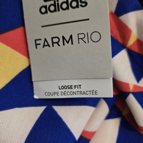 Adidas‎ Farm Rio Bold Blue Bliss Hoodie Womens Small 3 Stripe Training Cropped - Picture 11 of 15